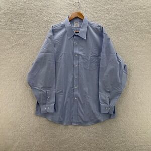 Brooks Brothers Shirt Mens 18 4/5 Blue Regent OCBD Oxford Casual Preppy Office